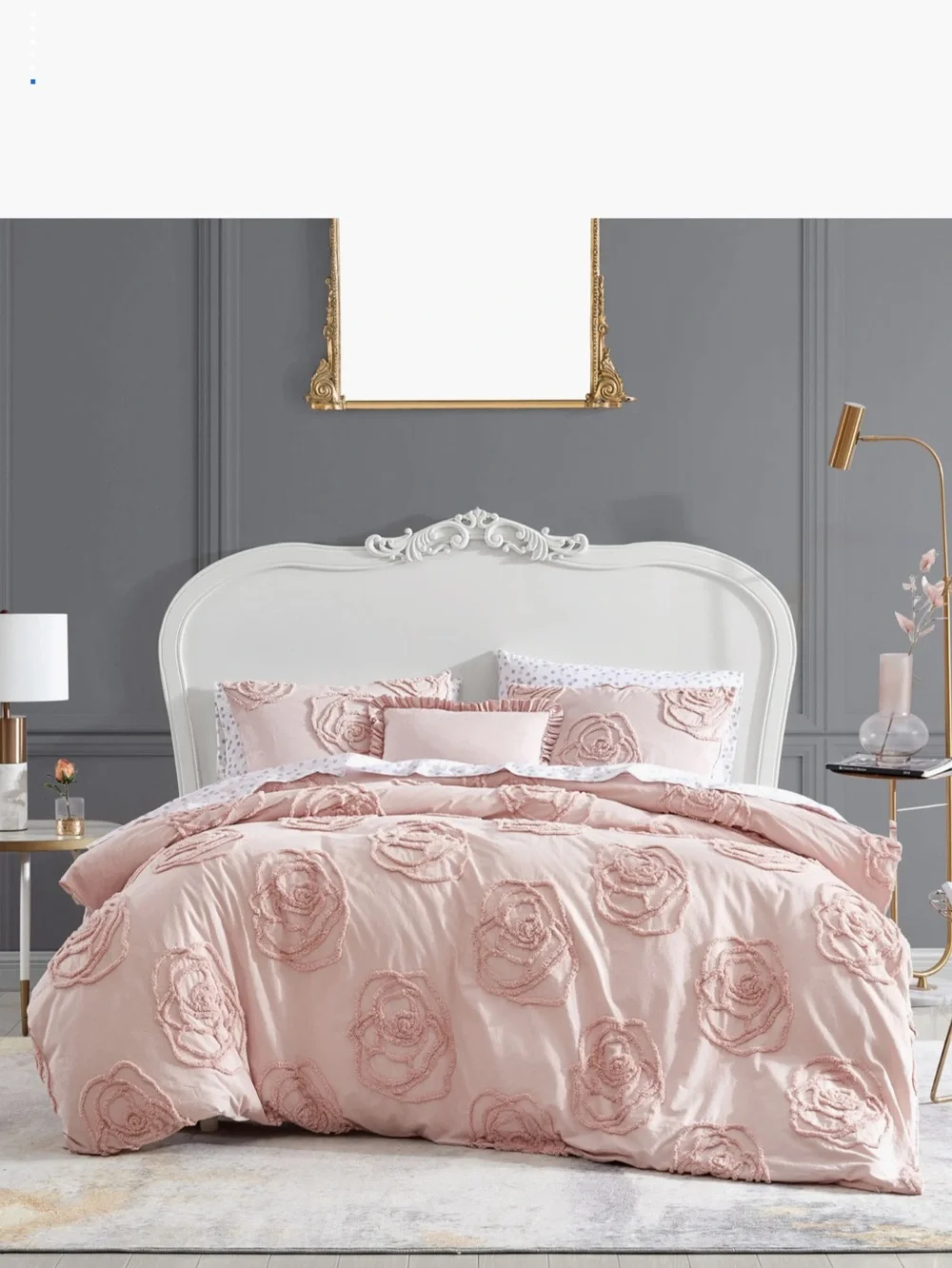 Betsey Johnson Rambling Rose Cotton Duvet Cover & Sham Set, TWIN size, NEW